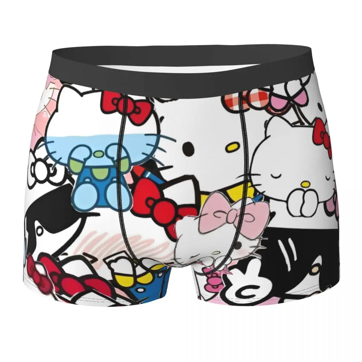 

Japanese Hello Kitty Underwear Cute Cartoon Cat Men Boxer Brief Classic Boxer Shorts Hot Printed Plus Size Panties
