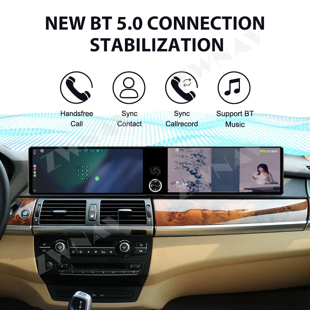 Dual 12.3 Inch HD Screen Carplay For BMW X5/6 CCC/CIC 2008-2013 Android 14 GPS Navigation Multimedia Player Auto Stereo Radio