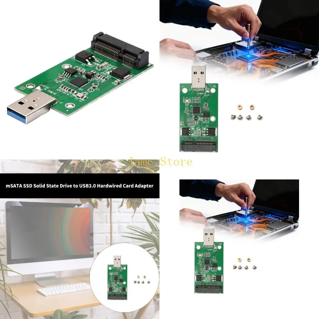 LX0B Fast Transfer mSATA Drive Adapter for USB3.0 Connection Offering Plugs Play Heat Dissipation Easy Storage