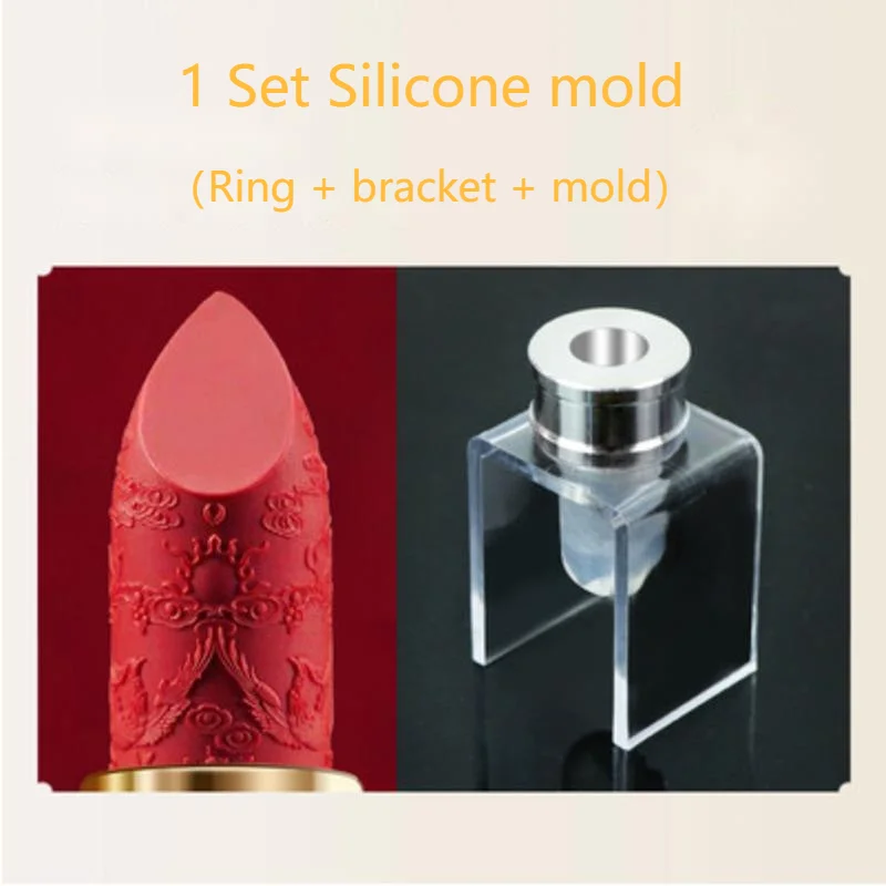 3pcs/set Of 12.1mm Stereo Engraved DIY Lipstick Silicone Homemade Lipstick Silicone Mold Lipstick Repair Tool Demold Releaser