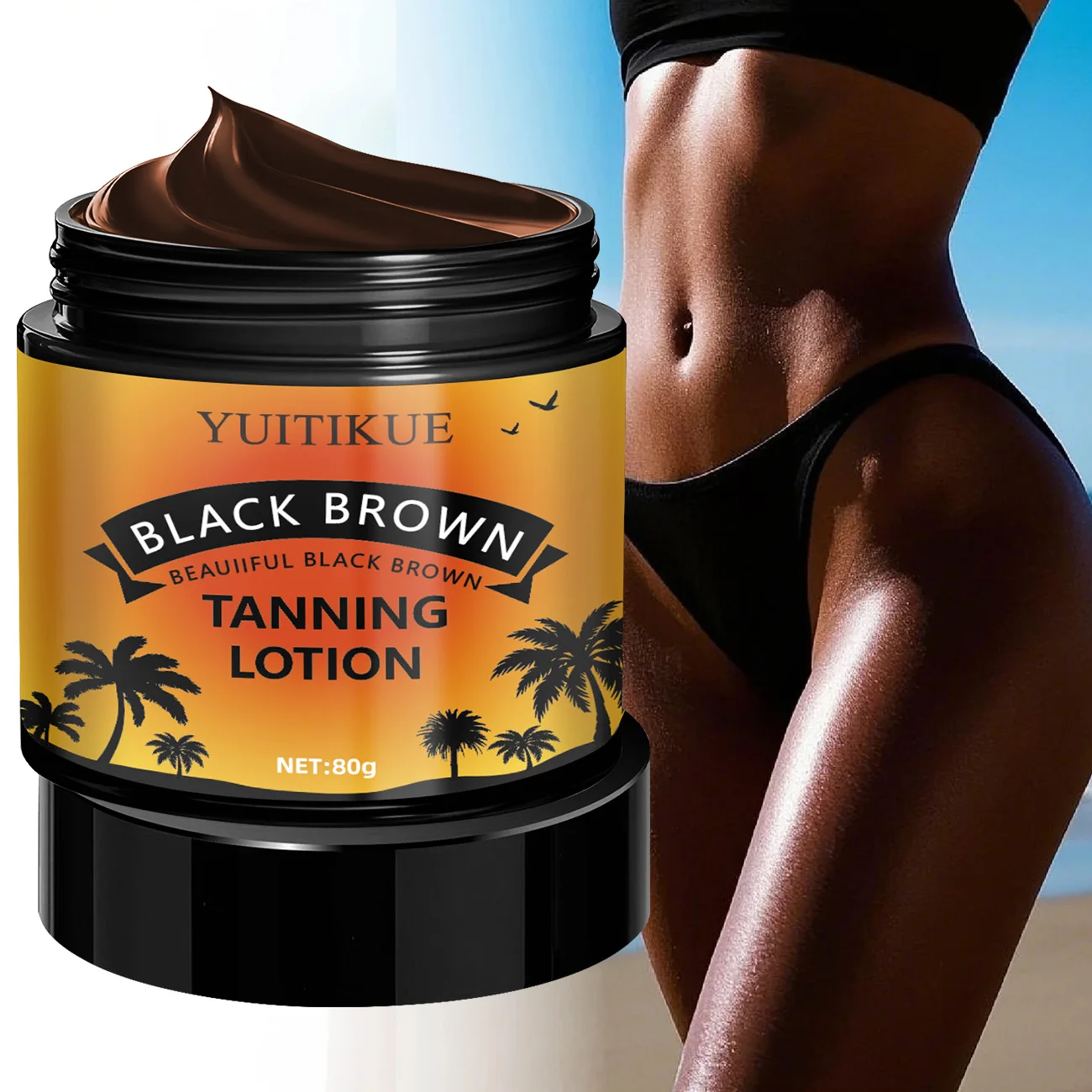 YUITIKUE Get Summer Color Fast Sunless Tanning Lotion 80g - Moisturizing & Hydrating, for All Skin Tones, No Patience Needed