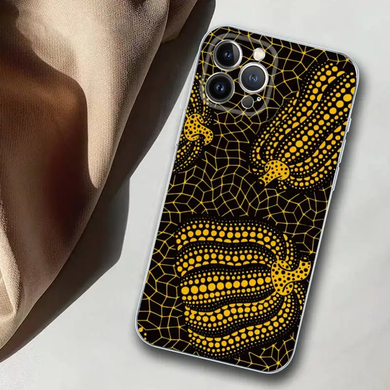 TOPLBPCS Yayoi Kusama Pumpkin Phone Case for iPhone 11 12 13 Mini Pro Max 8 7 6 6S Plus X 5 SE 2020 XR XS Case shell