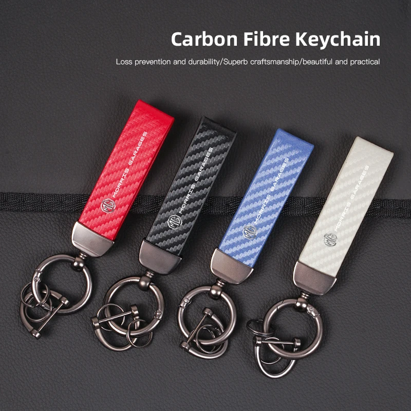 ألياف الكربون سيارة المفاتيح هدية قلادة حلقة رئيسية اكسسوارات السيارات التصميم لموريس المرآب MG3 MG5 MG6 MG7 GT GS هيكتور HS ZS #1