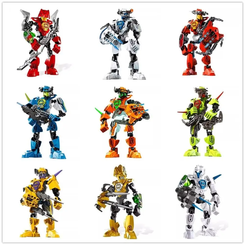 Desktop Decoration Hero Building block Robot Dummy Action Figures Decompression Toy Mech Model Shapeshift Robot ABS