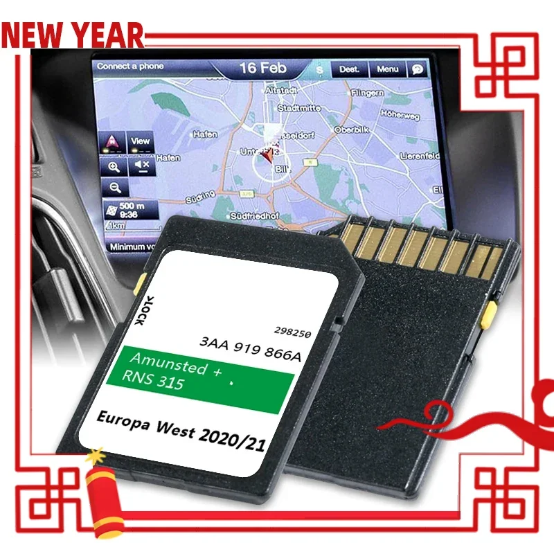 

Memory Card Upgrade Amunsted+ Navigation RNS 315 for Skoda Yeti/Praktik/Fabia/Octavia/Superb/Rapid Car Sat Nav GPS Europe UK Map