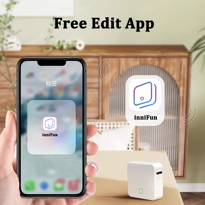 Holyhah P0 Portable Label Maker Wireless Bluetooth Label Printer for Android iPhone Phone Office Home Name Tag Tape Sticker