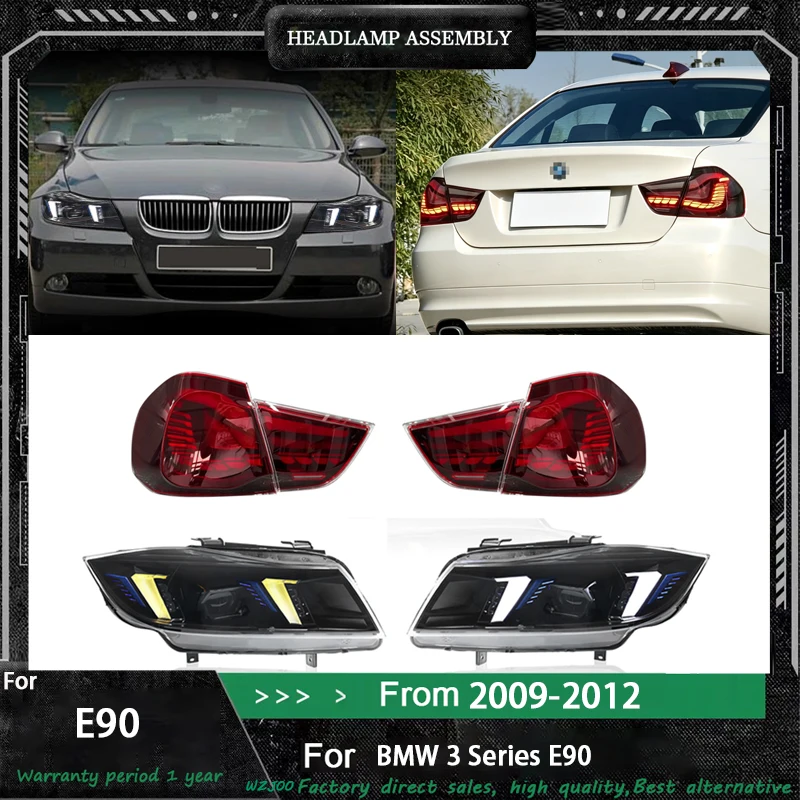 Car Headlights+Taillight For BMW E90 LED Headlights 2009-2012 Dual Led Daytime Running Lights High Beam Head Lamp Modified Part