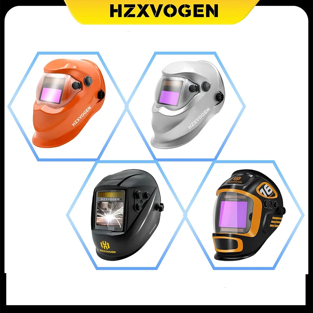 HZXVOGEN Welding Helmet ​Large Viewing Screen True Color Automatic welding face Solar auto darkening TIG MIG MMA Welding Mask