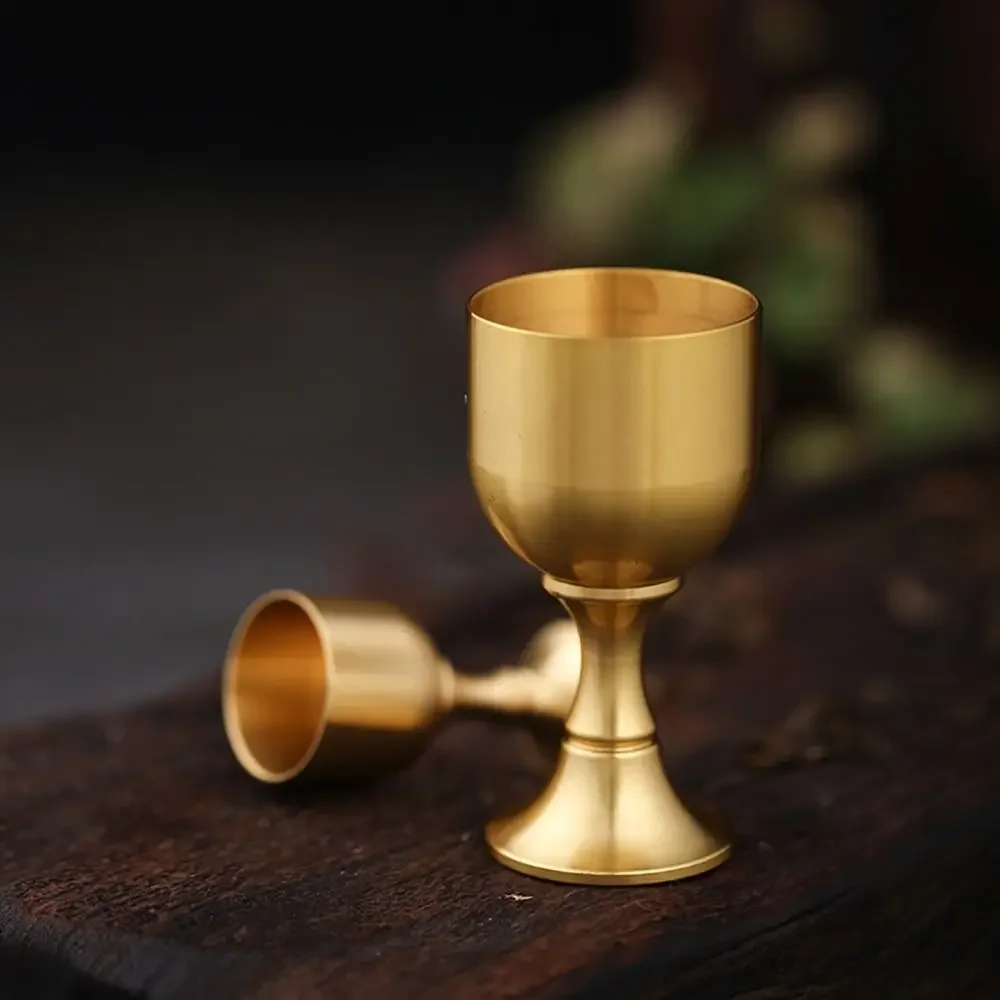 1Pcs New Cocktail Beverage Wine Goblet Metal Gold Brass Chalice Cup S/L 5 Liquor Cup for Party Home Accessories