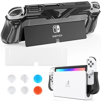 Capa para modelo Switch OLED, capa protetora TPU e PC compatível com Nintendo Switch OLED Capa