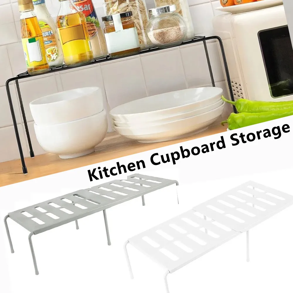 

Retractable Kitchen Shelf Multifunctional Expandable Stackable Sliding Rack Space Saving Home Cabinets Tableware Organizer Rack