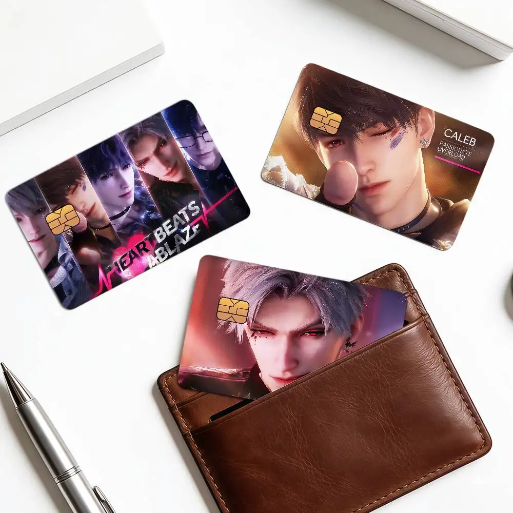 Heartbeats Ablaze Love and Deepspace Credit Card Skin Sticker Cover Decal Wrap Debit Card Stickers Durable Removable