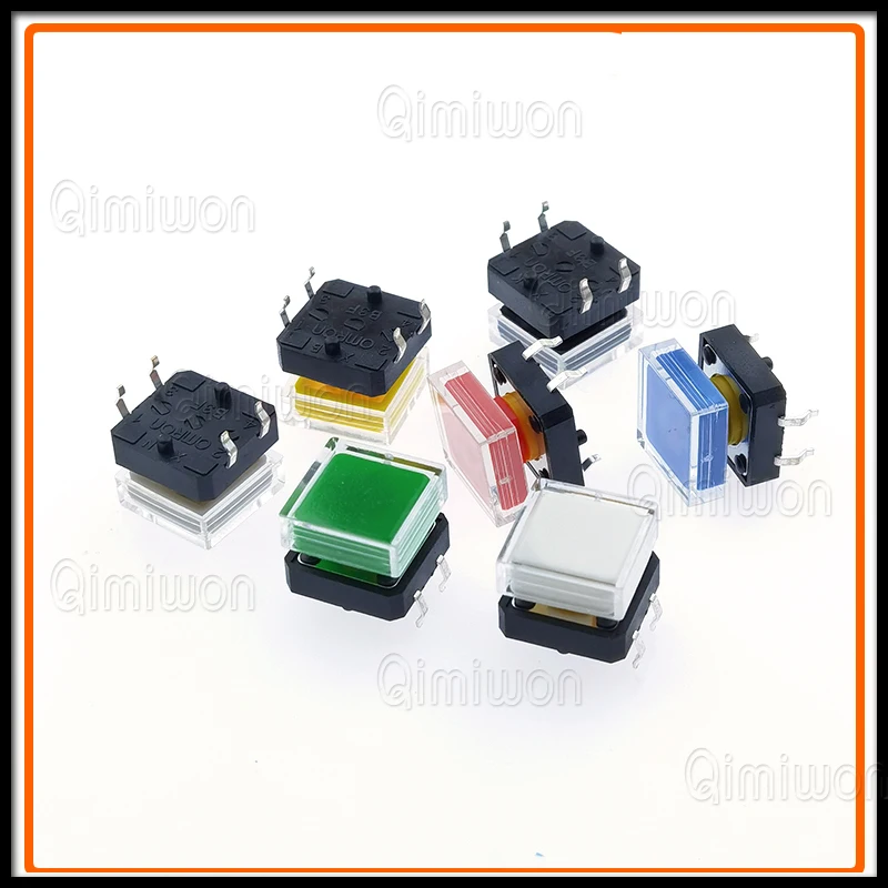 10pcs B3F Tactile Push Button Switch +A14 Color Hat 10pcs + Transparent Cap 10pcs Momentary Tact Touch Micro Switch 12*12*7.3mm