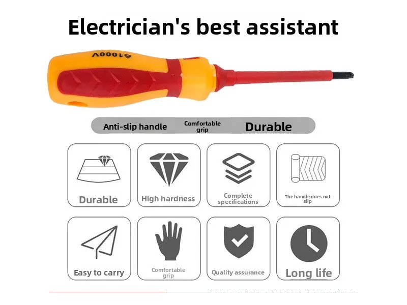 13-teiliges 1000V Isoliertes Schraubendreher-Set mit Magnetischen Pozidriv-Torx-Bits, Elektriker-Handwerkzeuge für Elektroreparaturen mit Aufbewahrungskoffer – Detail 9