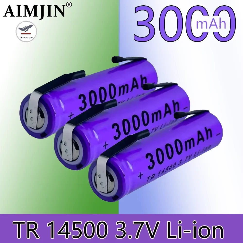 

Rechargeable battery 3.7V 3000mAh ICR 14500 LED flashlight welding nickel sheet battery 14500 lithium