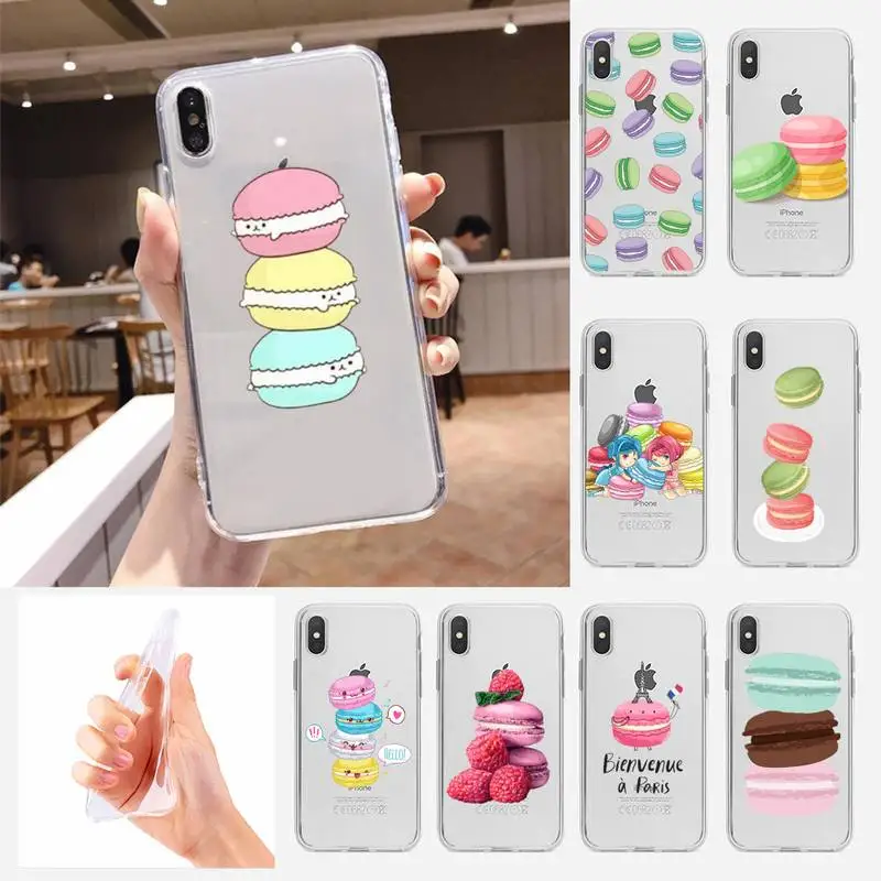 Dessert Ice Cream Macaron Phone Case For Samsung A10s A20S A30S A50S A10A 12 A20 A20E A40 A30 A50 A70 A31 A51A52 A71 Transparent