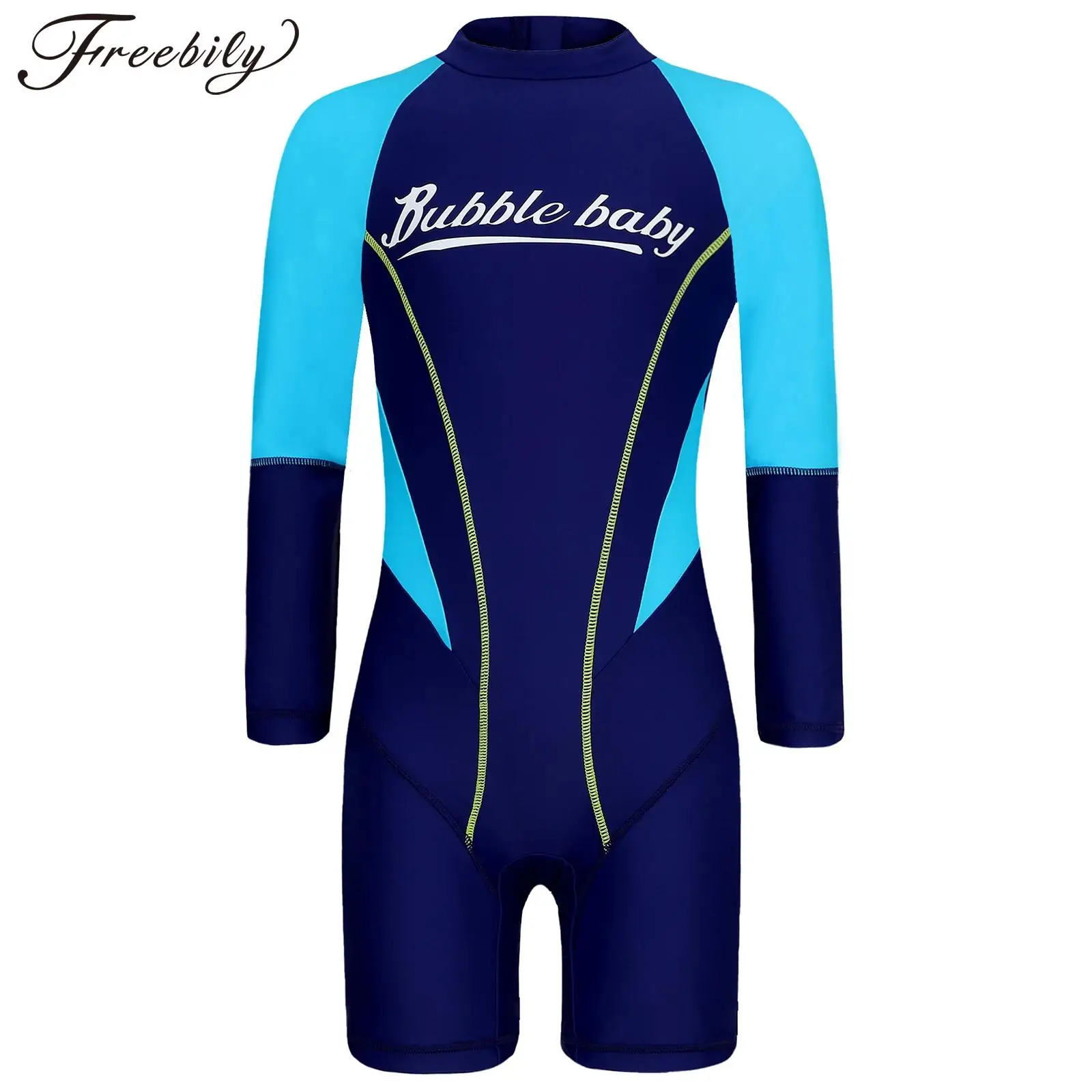 Kids Boys Girls UPF 50+ Sun Protection Rash Guard Swimsuit Long Sleeve Boyleg Water Sport Swimwear Bathing Diving Suit Beachwear