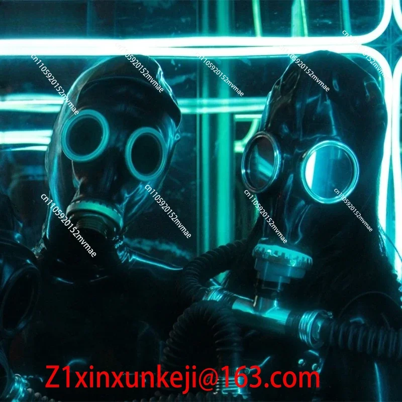 Latex Clothes Grimace Gas Mask Cos New Full Mask Rubber Color Lenses