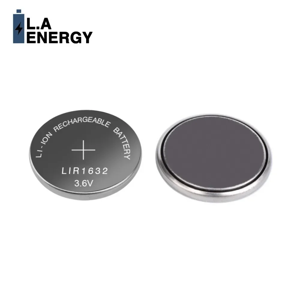 2PCS LIR1632 3.6V 35mAh Rechargeable Lithium Button Battery Replace CR1632  Coin Cell for Watch Calculator Clock Remote 1632