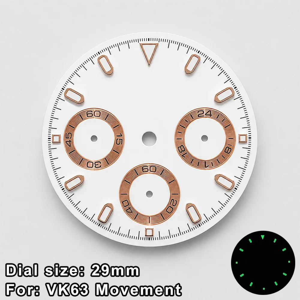 VK63 Case VK63 39mm Cases VK63 Dial VK63 Hands VK63 Movement VK63 Watch Accessories 29MM Dials Vk63 Watches Parts Replacement image 3