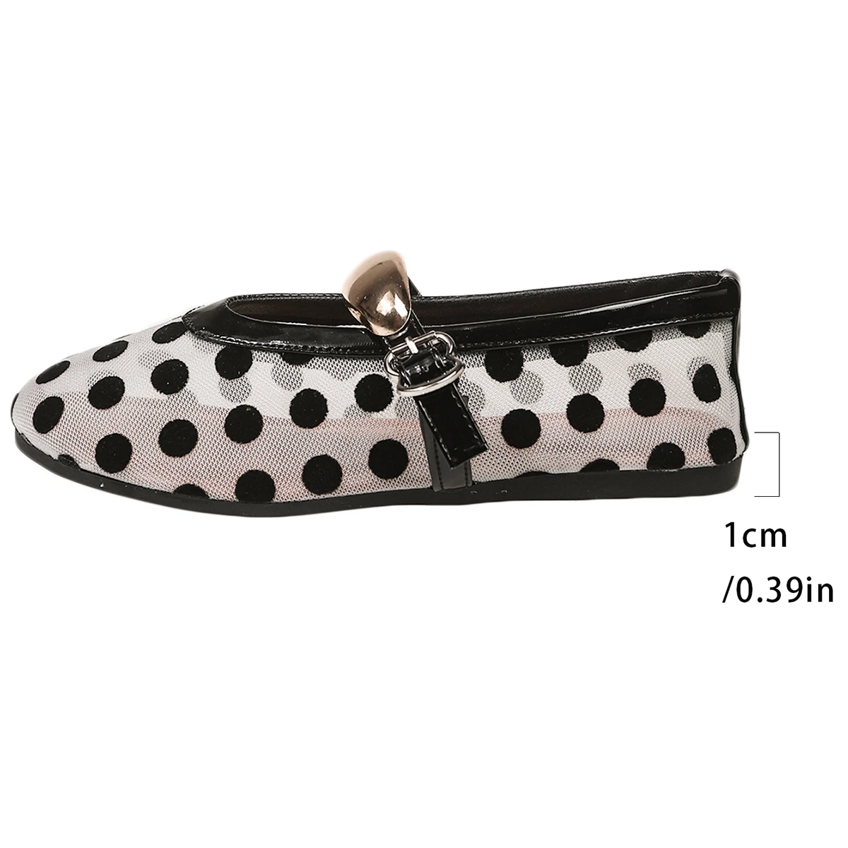 2026 Damen Ballerinas mit Netzstoff und Polka Dots, Vintage Mary Jane Schuhe mit runder Zehenpartie, Übergrößen Damenschuhe Größe 36-43 – Detail 24