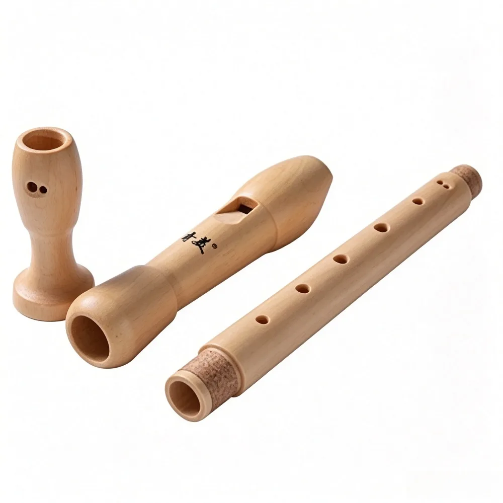 Portable Wooden 8 Key Flute Soprano Recorder German / English Types Flute Kids Student Practice Learning Wind Instrument
