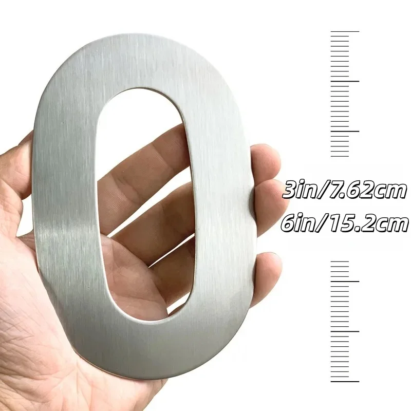 1pc Stainless Steel House Number Outdoor 6 inch Silver Apartment Door Number Mailbox Address Sign
