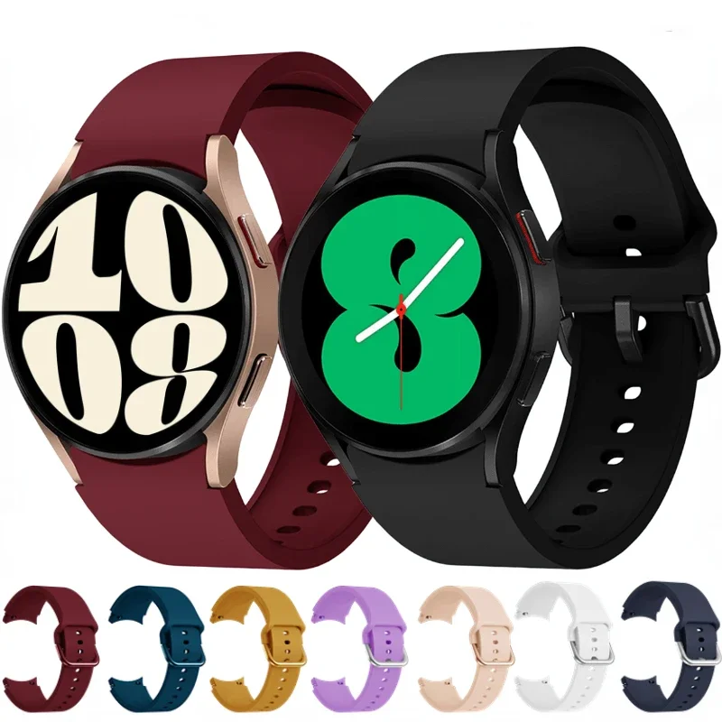 

Silicone Strap For Samsung Galaxy Watch 4/5/6/7 40mm/44mm 4/6 Classic 42mm/46mm No Gap Bracelet band For Watch 5 Pro 45mm belt