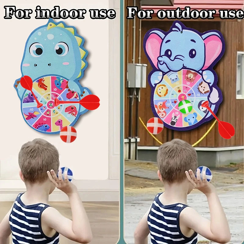 

Набор липких шариков для родителей и детей с мультяшным слоном, интерактивная игрушка для родителей и детей с 6 липкими шариками и 3 дартсами