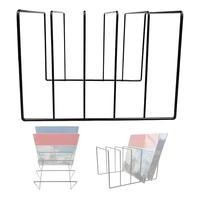 Vinyl Record Display Shelf LP Turntable Record Collection Storage Exhibit Stand Holder Black Metal Document Paper File Sorter