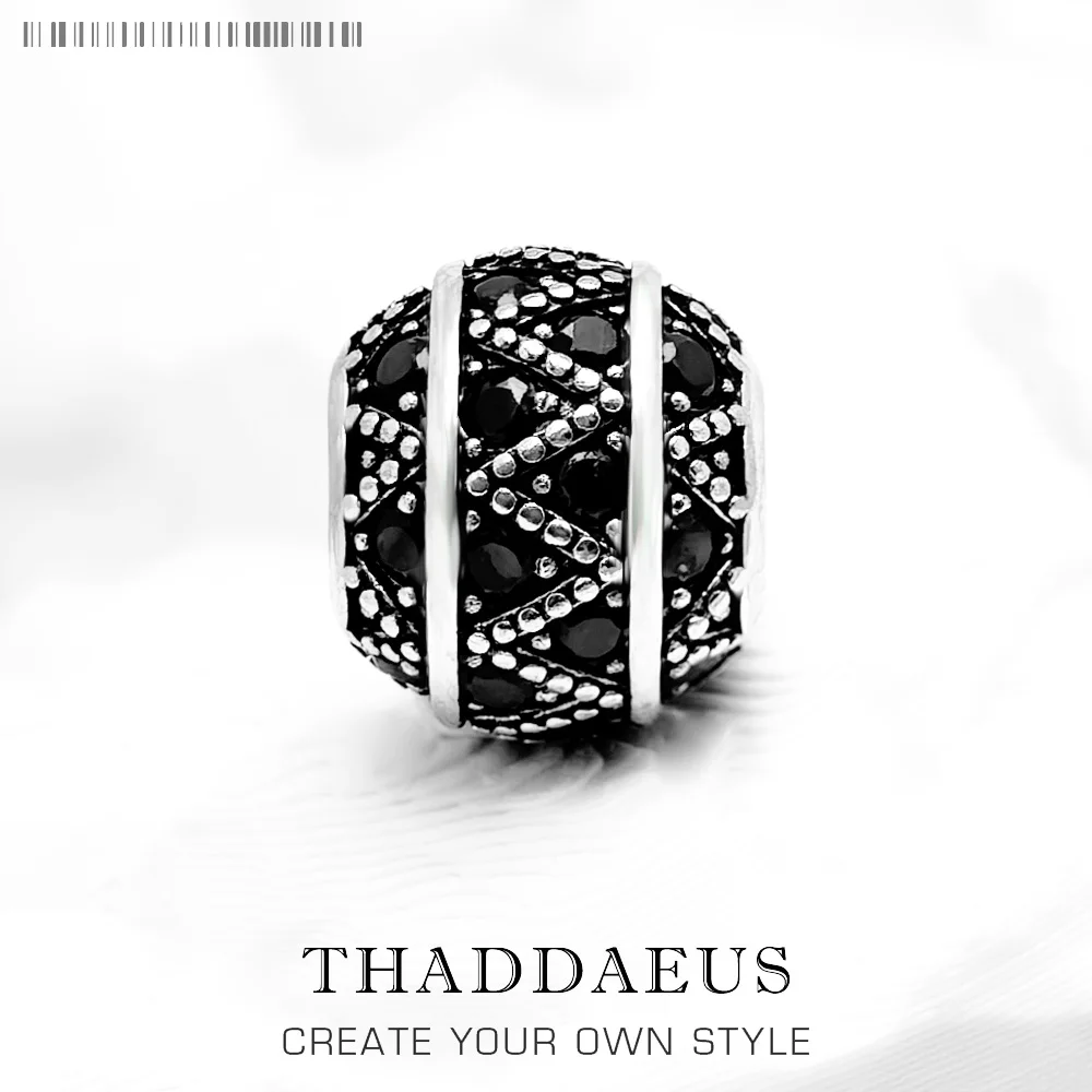 

Бусины, черный зигзаг, микро ПАВЕ, Шарм-шарик для женщин, сделай сам, Изящные Ювелирные изделия, серебро, Стерлинговое Серебро, европейский м...