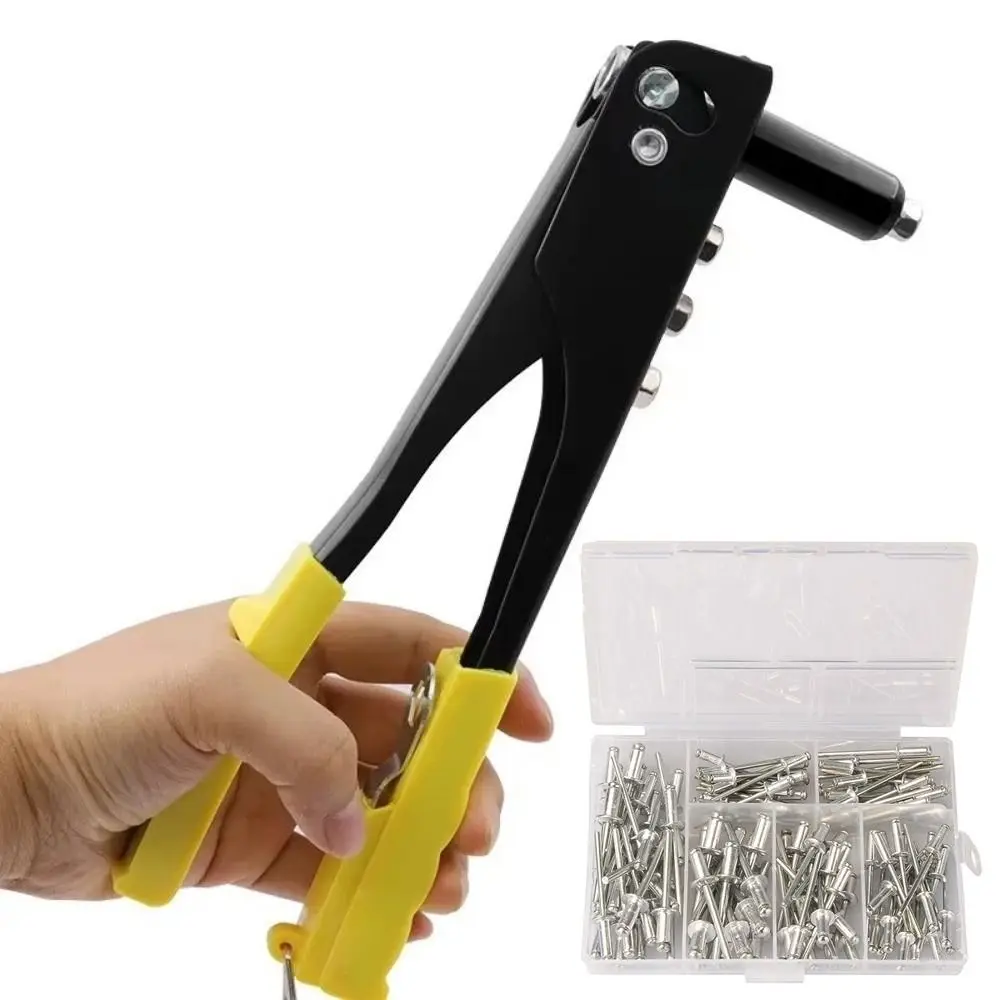 120Pcs M3.2-M4 Riveter Set Heavy Duty Manual Hand Rivet Nut Tool Labor-saving Core Pulling Manual Riveter Hand Tool
