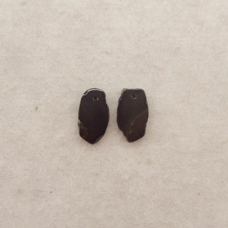 2PCS Handcrafted Polished Black Tourmaline Pendants Irregular Shaped Natural Gemstone for Protective Artisanal Jewelry