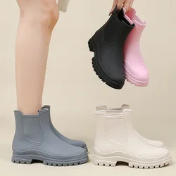 Botas de Lluvia antideslizantes para Mujer, zapatos impermeables de goma estilo Chelsea, calzado de agua para pesca, botas de agua mujer lluvia caza zapatos de mujer, zapatos para damas en oferta, botas de goma