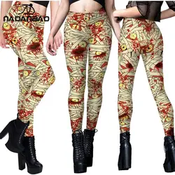 Nadanbao Women's Leggings Bandaged Mummy Zombie 3D print cosplay Slim Stretch Trouser yoga Leggings Street Leisure Pants