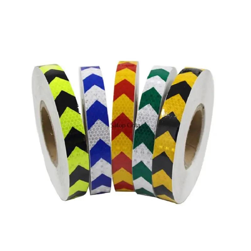 2.5CM*3M PVC Honeycomb Arrow Reflective Tape Waterproof  Safety Sticker Retro Reflector Conspicuity Strip For Car Bicycle Trucks