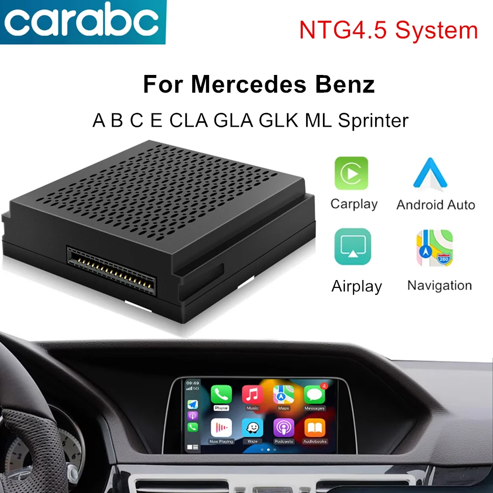 CARABC Drahtlose Carplay Für Mercedes Benz A B C E CLA GLA GLK ML Sprinter NTG4.5 Becker Modul Android Auto Navigation Upgrade