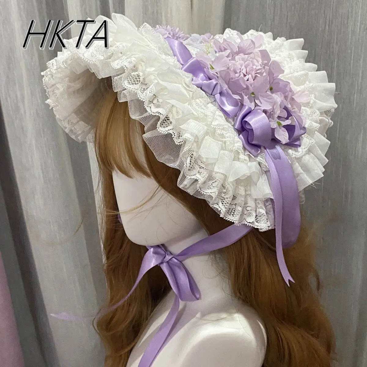 Chapéu lolita original feminino, chapéu pastoral de palha com renda, chapéus planos, primavera verão, novo relógio fotográfico feminino, chapéu kawaii