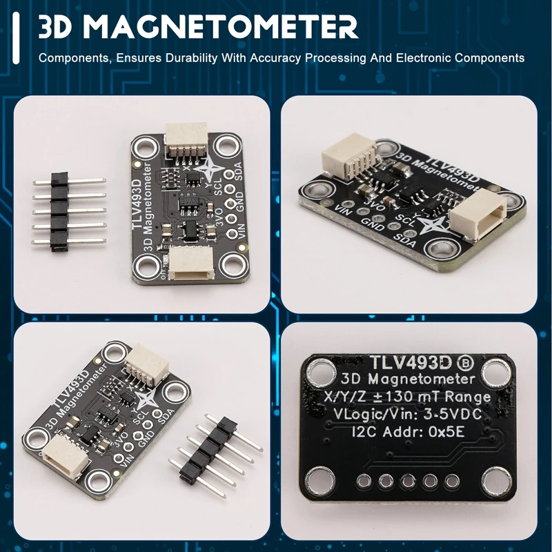 TLV493D โมดูล Magnetometer สามแกนเข้ากันได้กับ STEMMA QT Qwiic