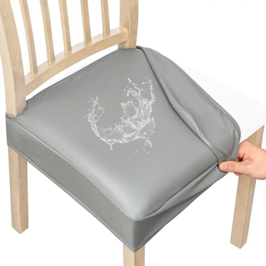 

Водонепроницаемые чехлы из искусственной кожи для стульев в столовую, эластичные, съемные, моющиеся, защитные чехлы-накидки для кухонных стульев N