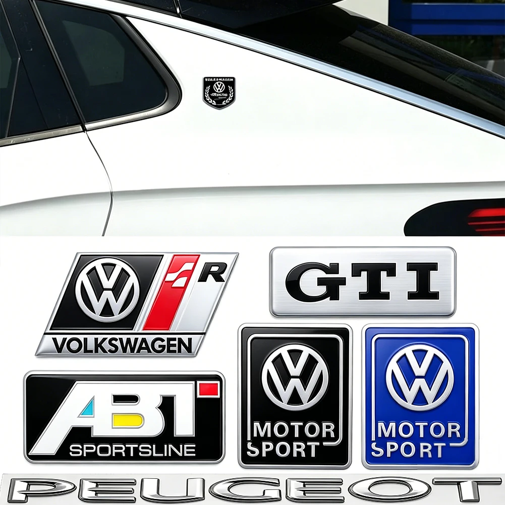 3D Metall Aluminium Abzeichen Seitenkotflügel-Emblem Auto-Karosserie-Dekorationsaufkleber Zubehör für VW Golf Tiguan T-Roc Polo Passat ID.4 MK7 – Detail 7