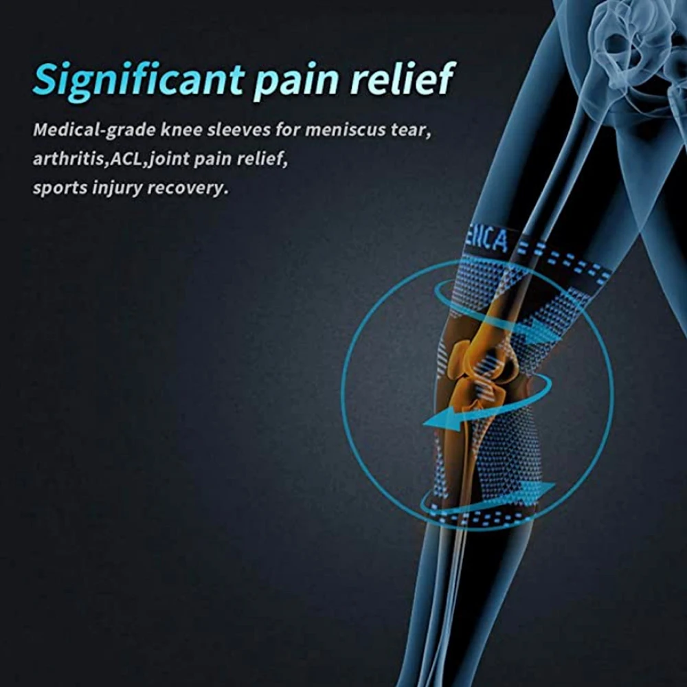 Ginocchiera per menisco rotuleo Stabilizzatore in silicone Supporto per compressione Corsa Basket Allenamento in palestra Cinghia sportiva protettiva