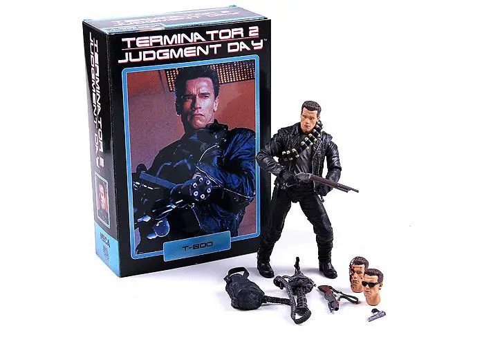 NECA Figure Terminator 2 Judgment Day T-1000 Motorcycle Copy T-800 Arnold Schwarzenegger PVC Action Figure Model Toys Desk Decor