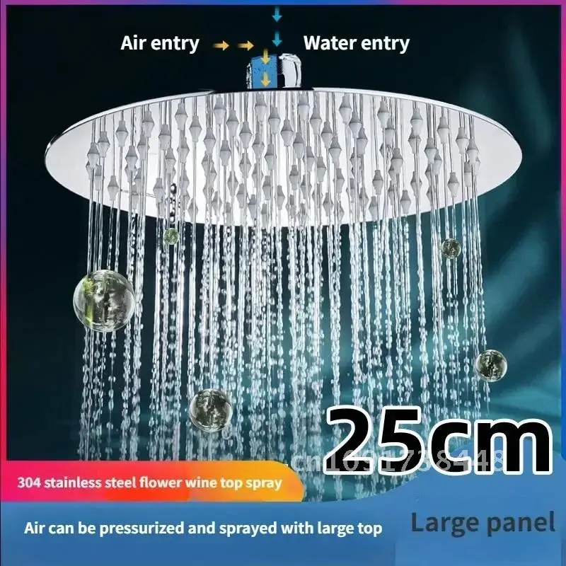 High Quality 10/8/6 Inch Stainless Steel Ultra-Thin Waterfall Shower Heads Rainfall Shower Head Rain Square Round 2023 New