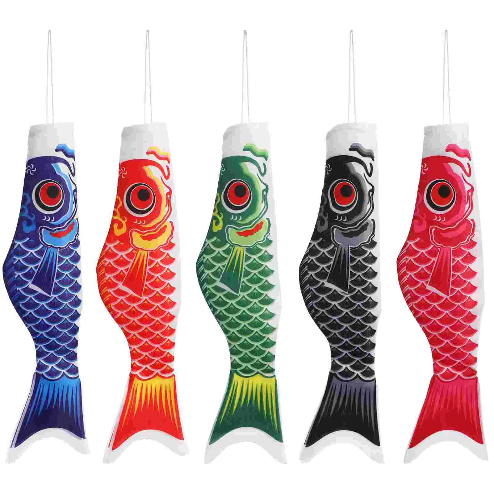 5pcs Carp Shape Flags Japanese Style Carp Shape Flags Delicate Flag for Home Party Decoration 40cm Japanese Windsock