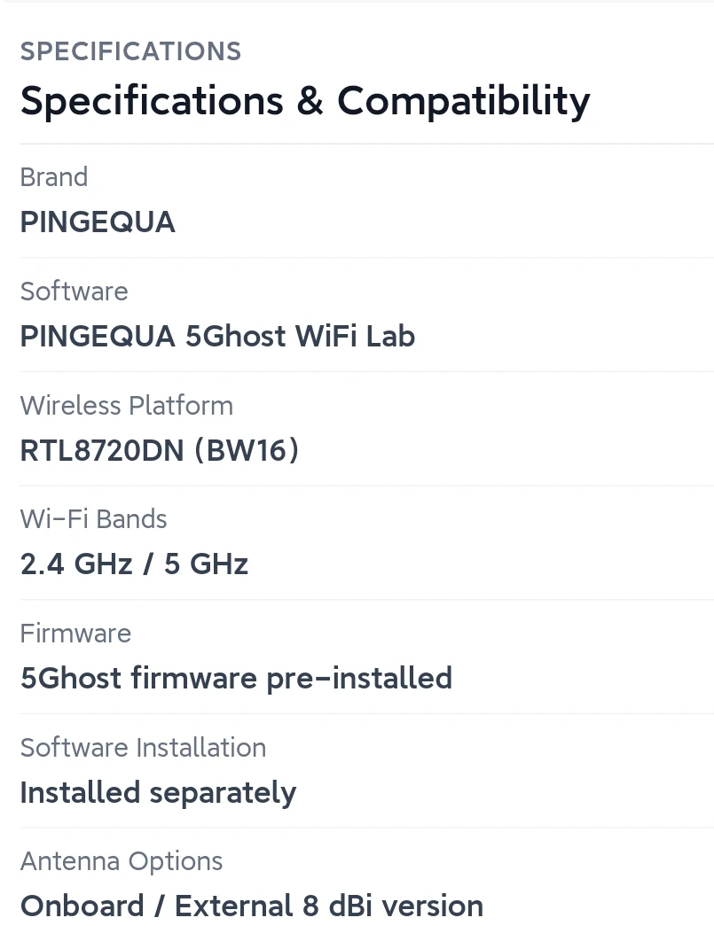 Dual-Band 2,4G&5G WiFi Entwicklungsboard für Flipper Zero, PINGEQUA 5Ghost WiFi Lab, Vorinstallierte Firmware, RTL8720DN (BW16) GPIO-Modul – Detail 5