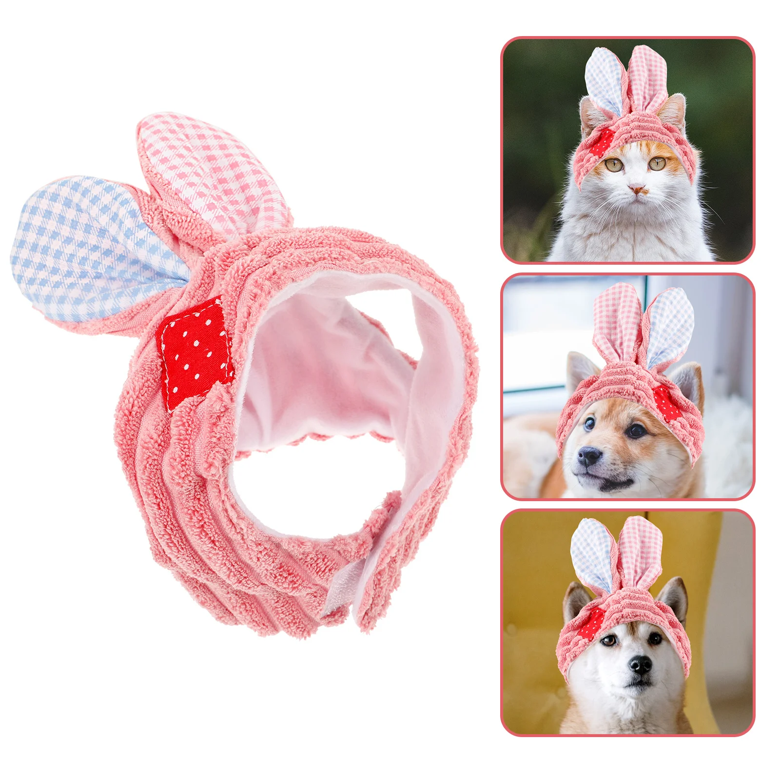 

Bunny Ear Pet Hat Easter Party Costume Accessory Lightweight Soft Cat Hat for Small Pets Pet Dress Up Costume