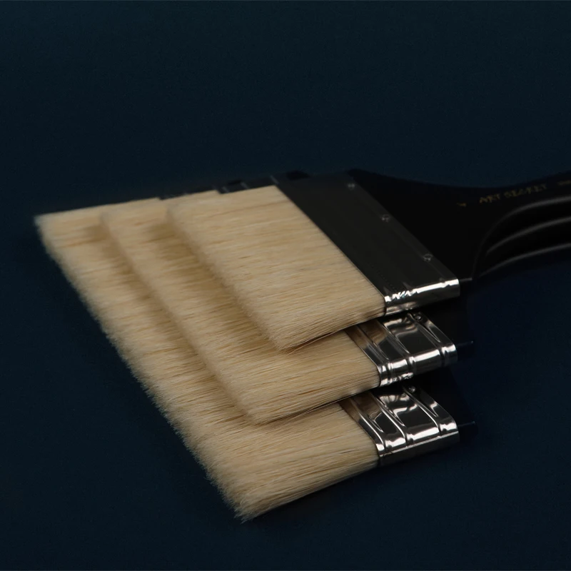 Artsecret-pincel multiusos No.3530, cerdas de pelo, mango negro acrílico, virola de latón, suministros de pintura artística, herramienta de artista