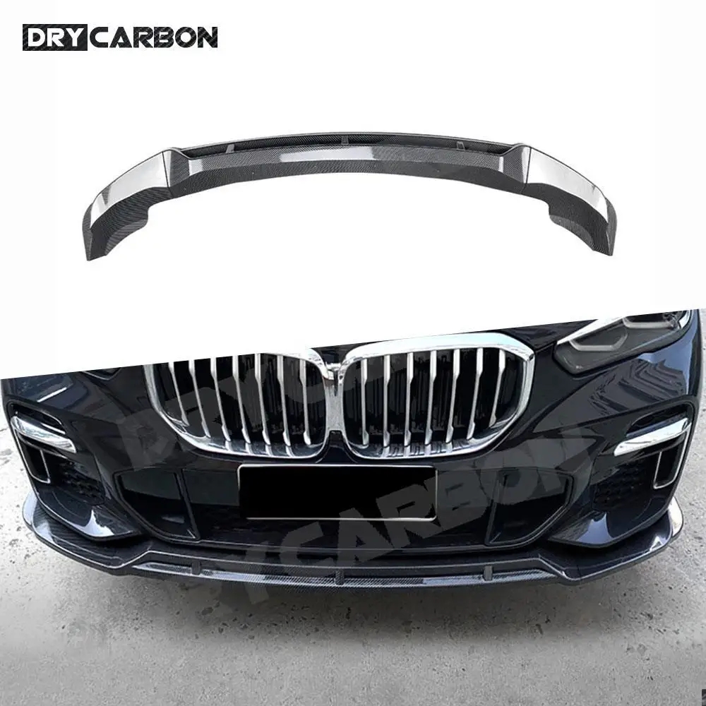 ABS Carbon Fiber Look 3PCS Car Front Bumper Lip Spoiler Accessories Car Bodykits for BMW X5 G05 M Sport 2019 +