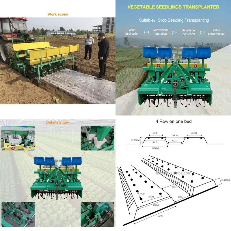 2026 CE Tractor Mounted Vegetable Planting Machine Broccoli Tomato Onion Seedling Transplanter Sale
